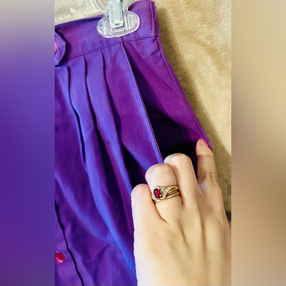 Vintage Jessica Scott Deep Purple A-Line Skirt - Picture 3 of 6